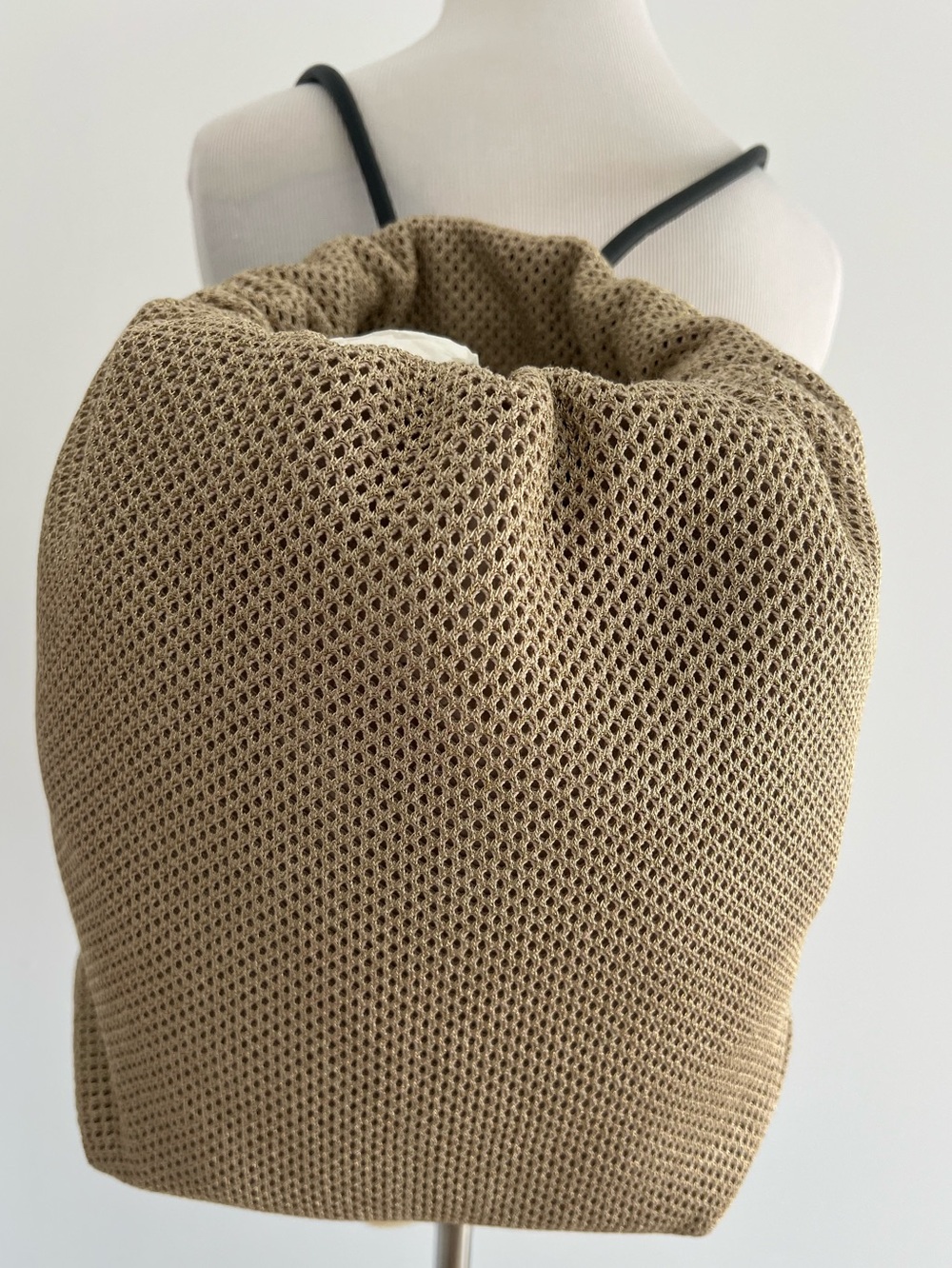 NWT 100% Authentic Brunello Cucinelli Gold Drawstring Backpack Bag Made Italy
